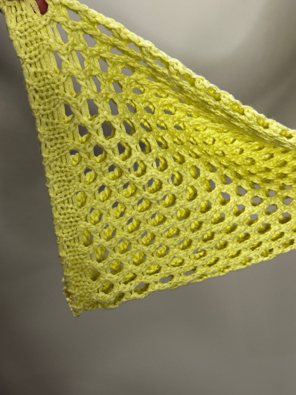 Papermoon Neon Yellow Open-Knit Long Sleeve Top - Picture 2 of 4